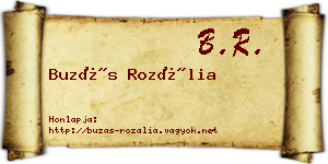 Buzás Rozália névjegykártya